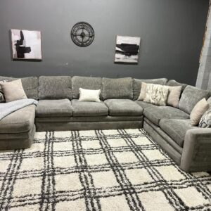 Huge Gray Cloth Sectional Sofa